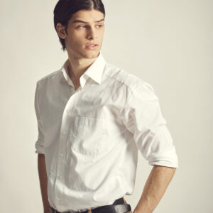 Men white linen Shirt